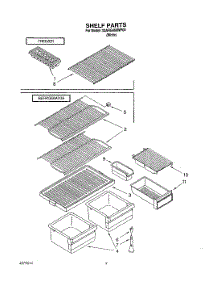 05 - Shelf parts for Whirlpool Refrigerator 3XARG468WP00 from AppliancePartsPros.com