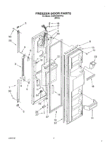 06 - Freezer Door parts for Whirlpool Refrigerator 3XARG458WP00 from AppliancePartsPros.com