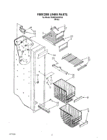 04 - Freezer Liner parts for Whirlpool Refrigerator 3XARG485WP00 from AppliancePartsPros.com