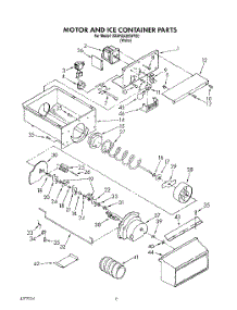 05 - Motor And Ice Container parts for Whirlpool Refrigerator 3XARG485WP00 from AppliancePartsPros.com