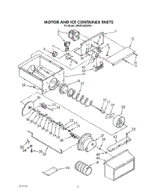 06 - Motor And Ice Container parts for Whirlpool Refrigerator JWARG483WP01 from AppliancePartsPros.com