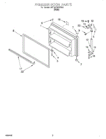 02 - Freezer Door parts for Whirlpool Refrigerator 3ET18TMXEW00 from AppliancePartsPros.com