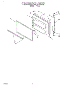 02 - Freezer Door parts for Whirlpool Refrigerator 7ET18ZKXDN00 from AppliancePartsPros.com