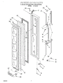 05 - Freezer Door parts for Whirlpool Refrigerator 8ED20TKXDN00 from AppliancePartsPros.com