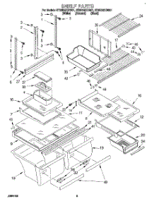 04 - Shelf parts for Whirlpool Refrigerator ET25DMXDN01 from AppliancePartsPros.com