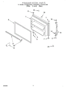 06 - Freezer Door, Lit / Optional parts for Whirlpool Refrigerator ET21DKXDW04 from AppliancePartsPros.com