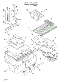 03 - Shelf parts for Whirlpool Refrigerator 3ET22DKXFW02 from AppliancePartsPros.com