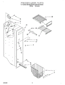 04 - Freezer Liner parts for Whirlpool Refrigerator 8ED25PQXDN00 from AppliancePartsPros.com