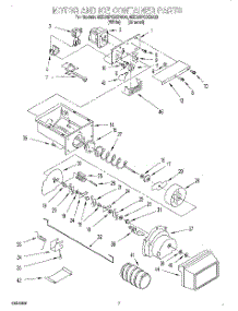 05 - Motor And Ice Container parts for Whirlpool Refrigerator 8ED25PQXDN00 from AppliancePartsPros.com