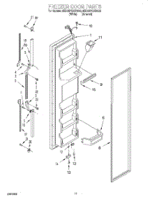 07 - Freezer Door parts for Whirlpool Refrigerator 8ED25PQXDN00 from AppliancePartsPros.com