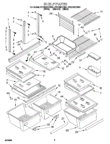 04 - Shelf parts for Whirlpool Refrigerator ET22DMXDB00 from AppliancePartsPros.com