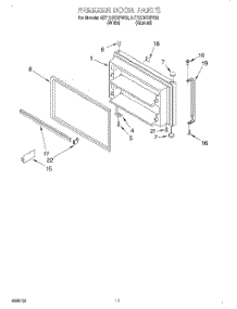 06 - Freezer Door, Lit / Optional parts for Whirlpool Refrigerator 8ET19DKXFW02 from AppliancePartsPros.com