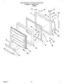 03 - Freezer Door parts for Whirlpool Refrigerator 1ET25DKXGW00 from AppliancePartsPros.com