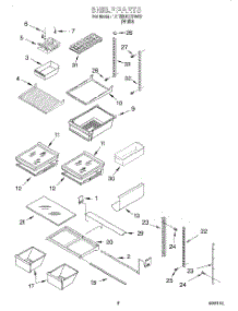 04 - Shelf parts for Whirlpool Refrigerator 1ET25DKXGW00 from AppliancePartsPros.com