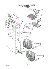 04 - Freezer Liner parts for Whirlpool Refrigerator 3XRA720 from AppliancePartsPros.com
