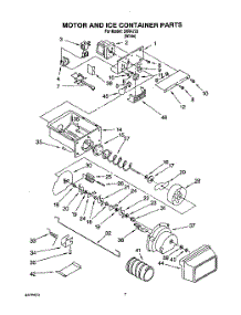 05 - Motor And Ice Container parts for Whirlpool Refrigerator 3XRA720 from AppliancePartsPros.com