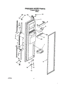 07 - Freezer Door parts for Whirlpool Refrigerator 3XRA720 from AppliancePartsPros.com