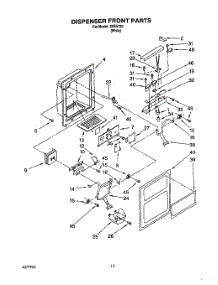08 - Dispenser Front parts for Whirlpool Refrigerator 3XRA720 from AppliancePartsPros.com