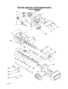 06 - Motor And Ice Container parts for Whirlpool Refrigerator 3XARG484WP02 from AppliancePartsPros.com