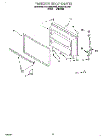06 - Freezer Door, Lit / Optional parts for Whirlpool Refrigerator 4YET21DKDN01 from AppliancePartsPros.com