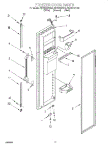 08 - Freezer Door parts for Whirlpool Refrigerator ED22DSXEW00 from AppliancePartsPros.com