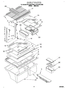 03 - Shelf parts for Whirlpool Refrigerator 4YET18TKDW02 from AppliancePartsPros.com