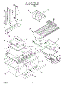 03 - Shelf parts for Whirlpool Refrigerator 3VET23DKFW02 from AppliancePartsPros.com
