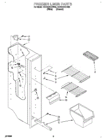 03 - Freezer Liner parts for Whirlpool Refrigerator 4ED20ZKXDN00 from AppliancePartsPros.com
