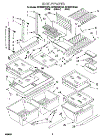 04 - Shelf parts for Whirlpool Refrigerator 8ET22DKXDG00 from AppliancePartsPros.com