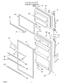 02 - Door parts for Whirlpool Refrigerator 7TT18DKXEW00 from AppliancePartsPros.com