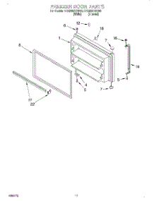 06 - Freezer Door, Lit / Optional parts for Whirlpool Refrigerator ET22RMXGW00 from AppliancePartsPros.com