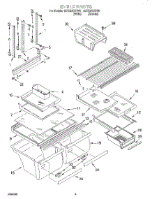 03 - Shelf parts for Whirlpool Refrigerator 3ET22DKXFW01 from AppliancePartsPros.com