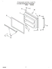 06 - Freezer Door, Lit / Optional parts for Whirlpool Refrigerator 3ET22DKXFW01 from AppliancePartsPros.com