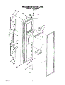 07 - Freezer Door parts for Whirlpool Refrigerator 3XARG486WP01 from AppliancePartsPros.com