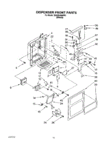08 - Dispenser Front parts for Whirlpool Refrigerator 3XARG486WP01 from AppliancePartsPros.com