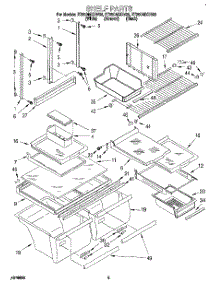 04 - Shelf parts for Whirlpool Refrigerator ET25DMXDN00 from AppliancePartsPros.com