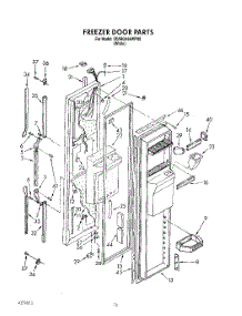 08 - Freezer Door parts for Whirlpool Refrigerator 3XARG484WP00 from AppliancePartsPros.com