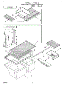 05 - Shelf, Lit / Optional parts for Whirlpool Refrigerator 4ET18NKXFW01 from AppliancePartsPros.com