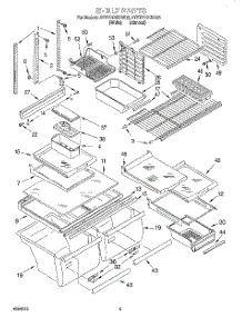 03 - Shelf parts for Whirlpool Refrigerator 4YET21DKDW03 from AppliancePartsPros.com