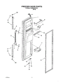 08 - Freezer Door parts for Whirlpool Refrigerator 3XARG497WP00 from AppliancePartsPros.com