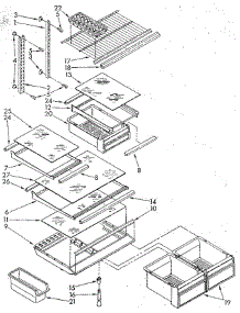 Shelf parts for Whirlpool Refrigerator ET18GKXSN03 from AppliancePartsPros.com
