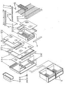 Shelf parts for Whirlpool Refrigerator ET18GKXSG05 from AppliancePartsPros.com