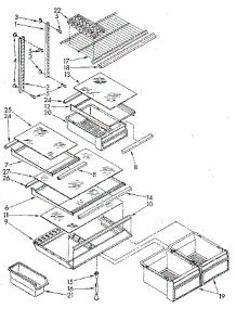 Shelf parts for Whirlpool Refrigerator ET18GKXSM0B from AppliancePartsPros.com