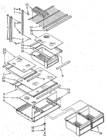 Shelf parts for Whirlpool Refrigerator ET18GKXSN10 from AppliancePartsPros.com