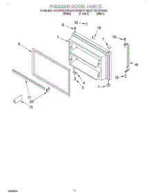 06 - Freezer Door, Lit / Optional parts for Whirlpool Refrigerator GT22DMXGN00 from AppliancePartsPros.com