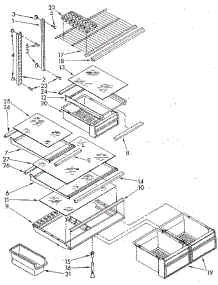 Shelf parts for Whirlpool Refrigerator ET18GKXSN06 from AppliancePartsPros.com