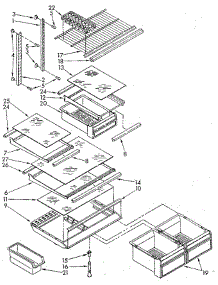 Shelf parts for Whirlpool Refrigerator ET18GKXSN04 from AppliancePartsPros.com