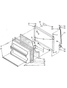 Freezer Door parts for Whirlpool Refrigerator ET18GKXSF03 from AppliancePartsPros.com