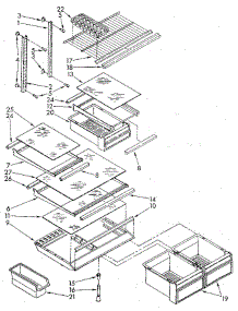 Shelf parts for Whirlpool Refrigerator ET18GKXSG07 from AppliancePartsPros.com