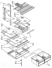 Shelf parts for Whirlpool Refrigerator ET18GKXSF0A from AppliancePartsPros.com